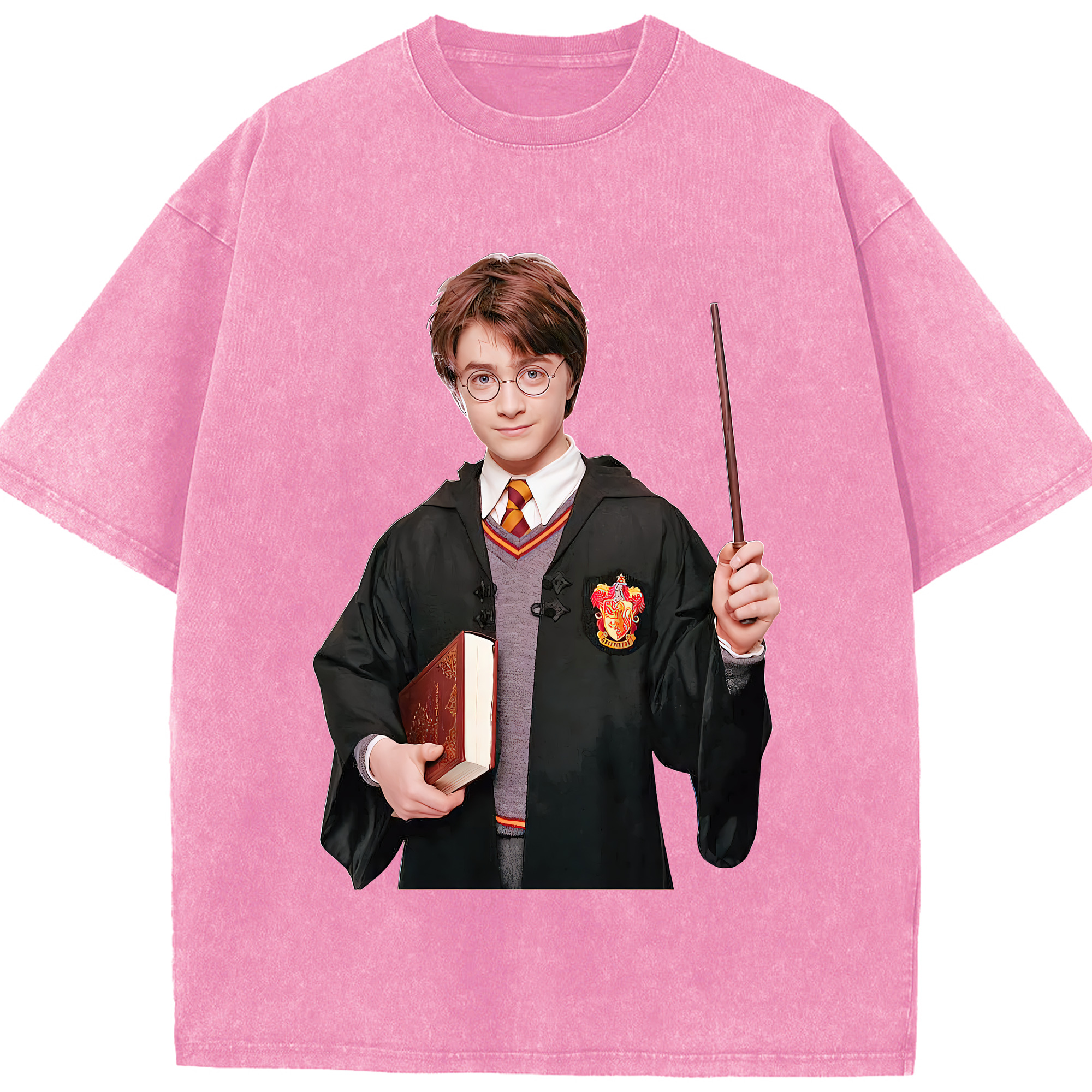 （画像用） Harry Potter ハリー・ポッターシリーズ 綿100% ヴィンテージ風 半袖Tシャツ（フロントプリント）